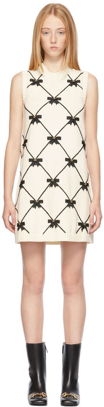 gucci white ribbon dress|Gucci dresses sale online.